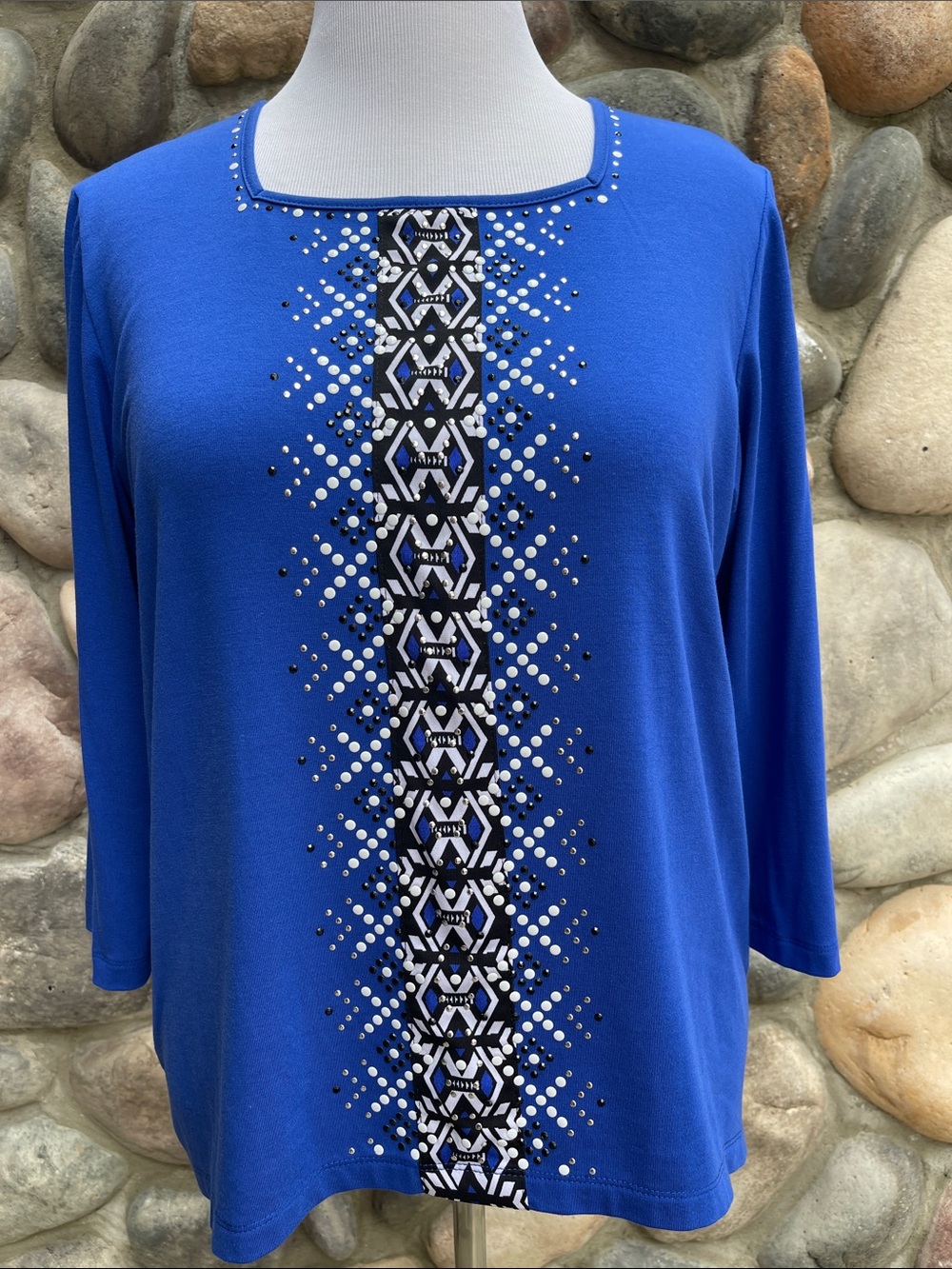 Alfred Dunner Embellished Tunic Blouse Medium